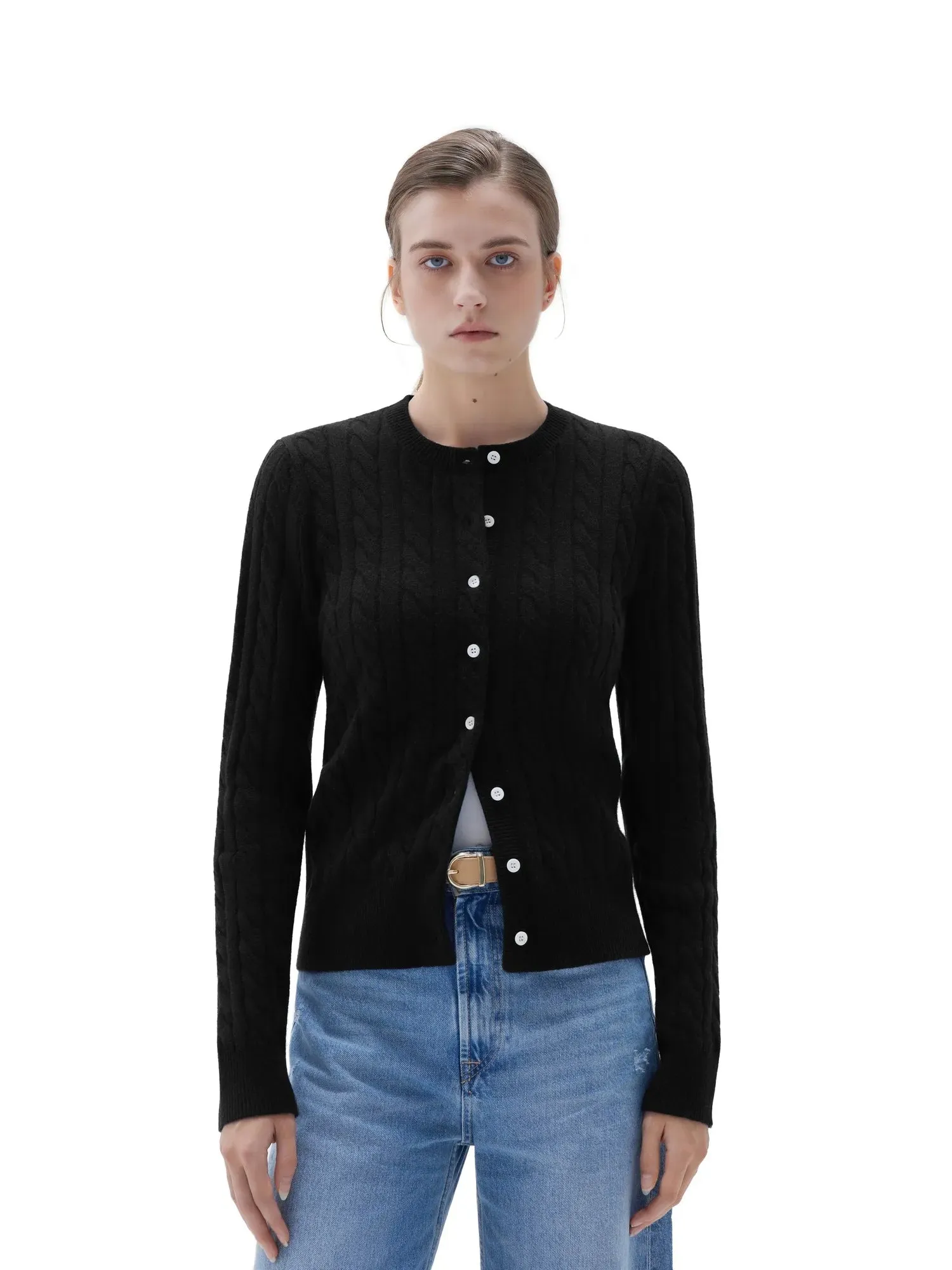 Cashmere Button Up Cable Sweater sold by Suuksess product image thumbnail 2