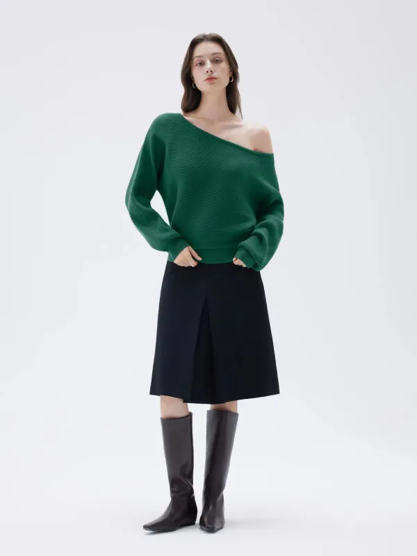 Cashmere Off Shoulder Sweater made by Suuksess