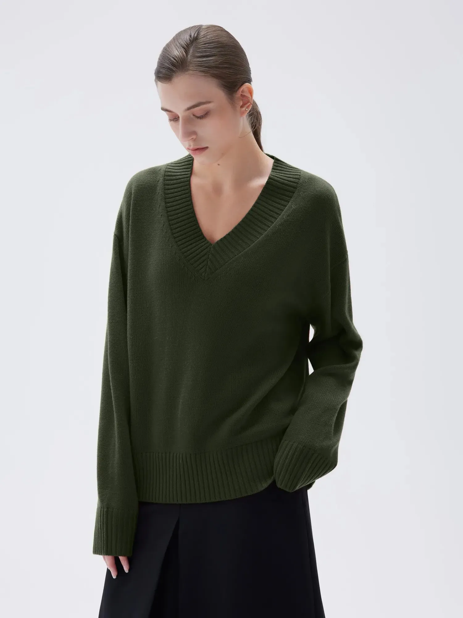 Cashmere Oversized V Neck Sweater sold by Suuksess product image thumbnail 3