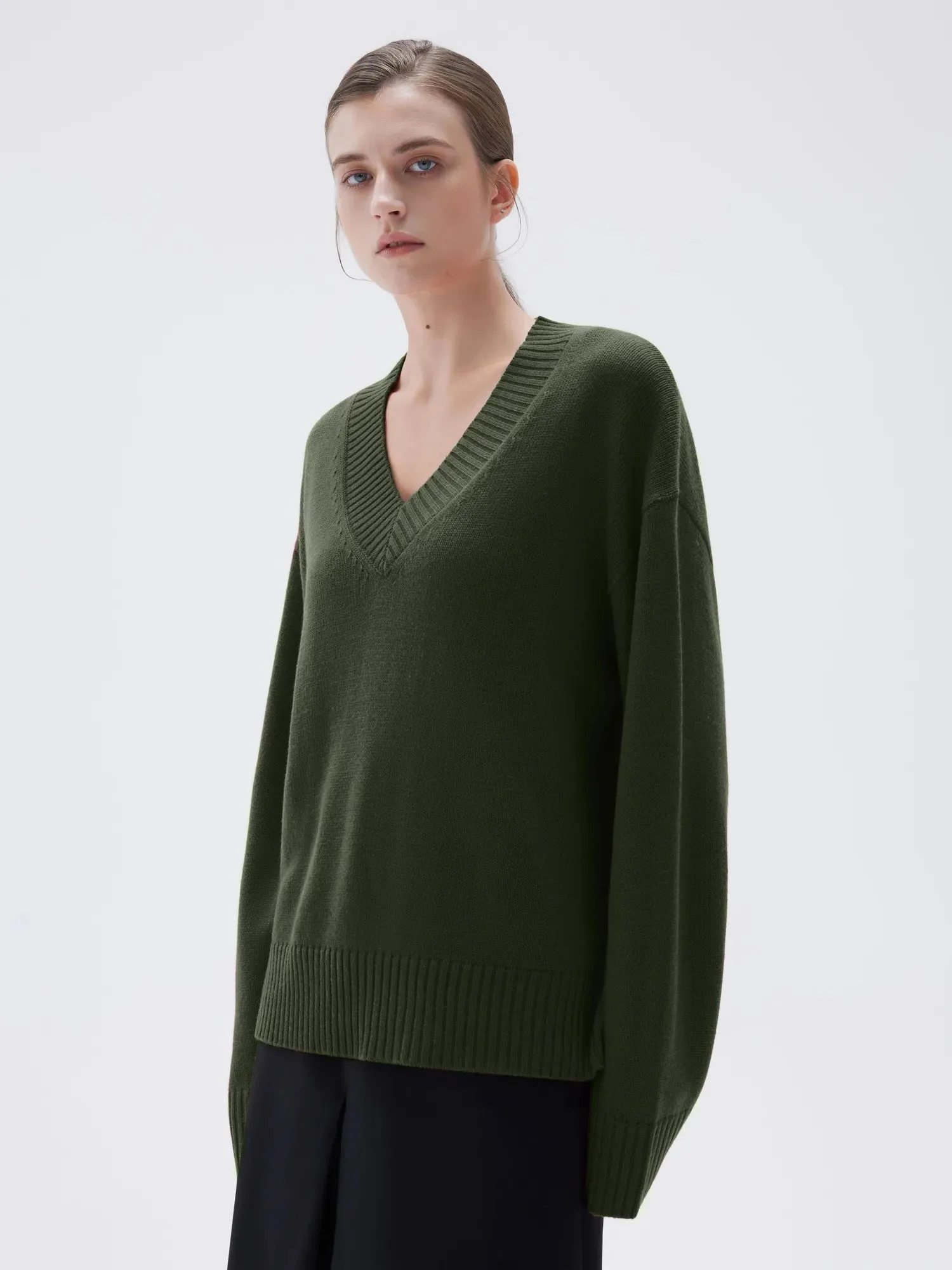 Cashmere Oversized V Neck Sweater sold by Suuksess product image thumbnail 4