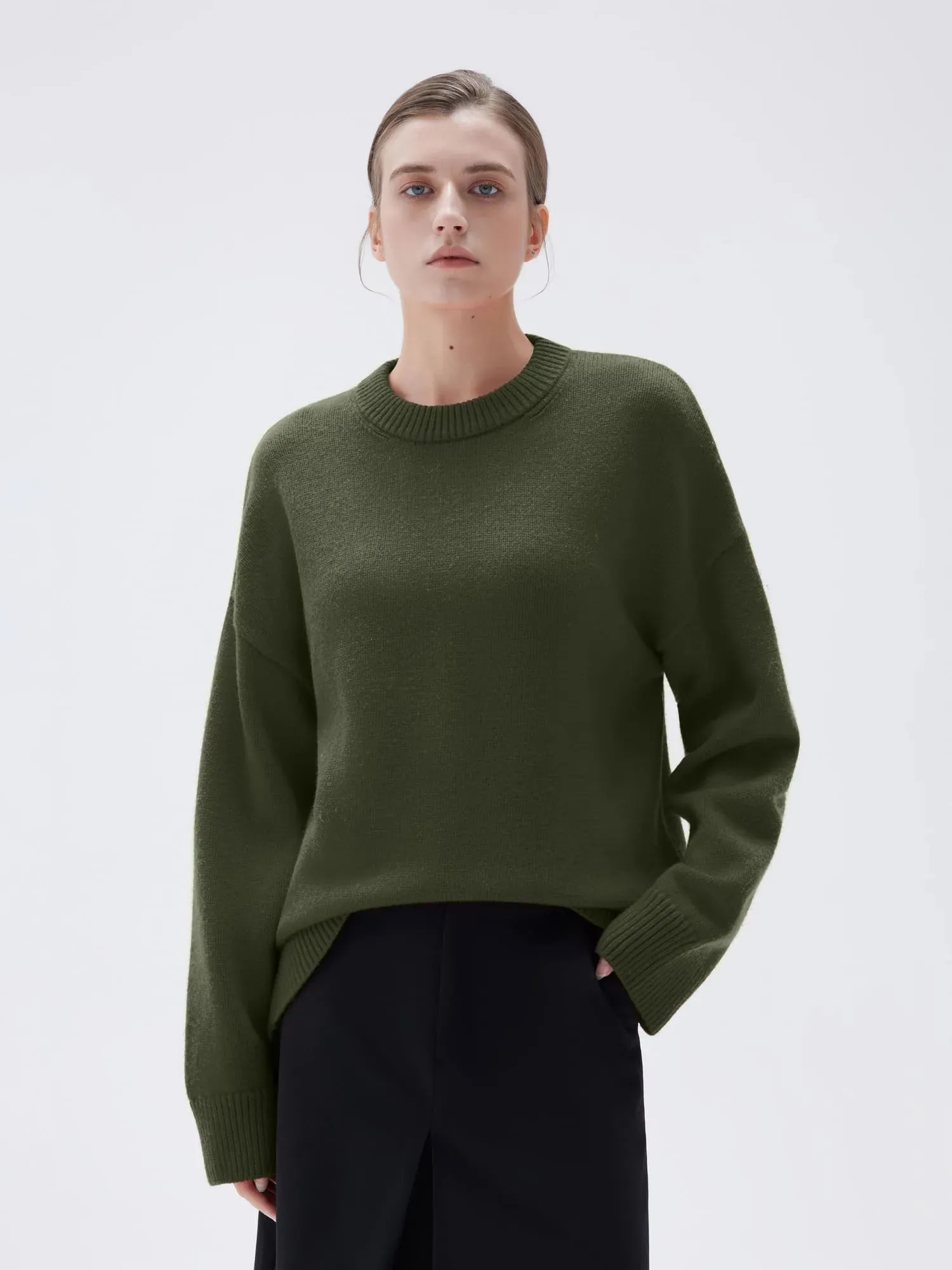 Cashmere Oversized Crew Neck Sweater sold by Suuksess