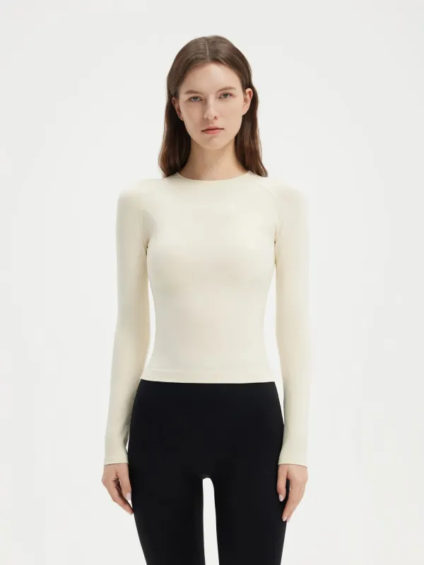 Seamless Crew Neck Workout Shirt - Long Sleeve sold by Suuksess