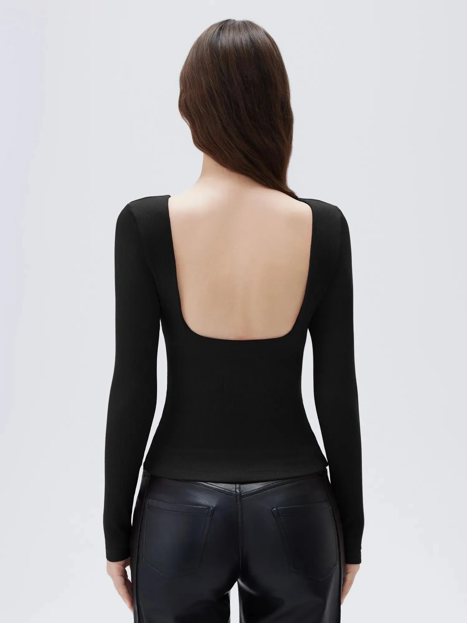 Modal Padded Backless Shirt - Long Sleeve sold by Suuksess product image thumbnail 4