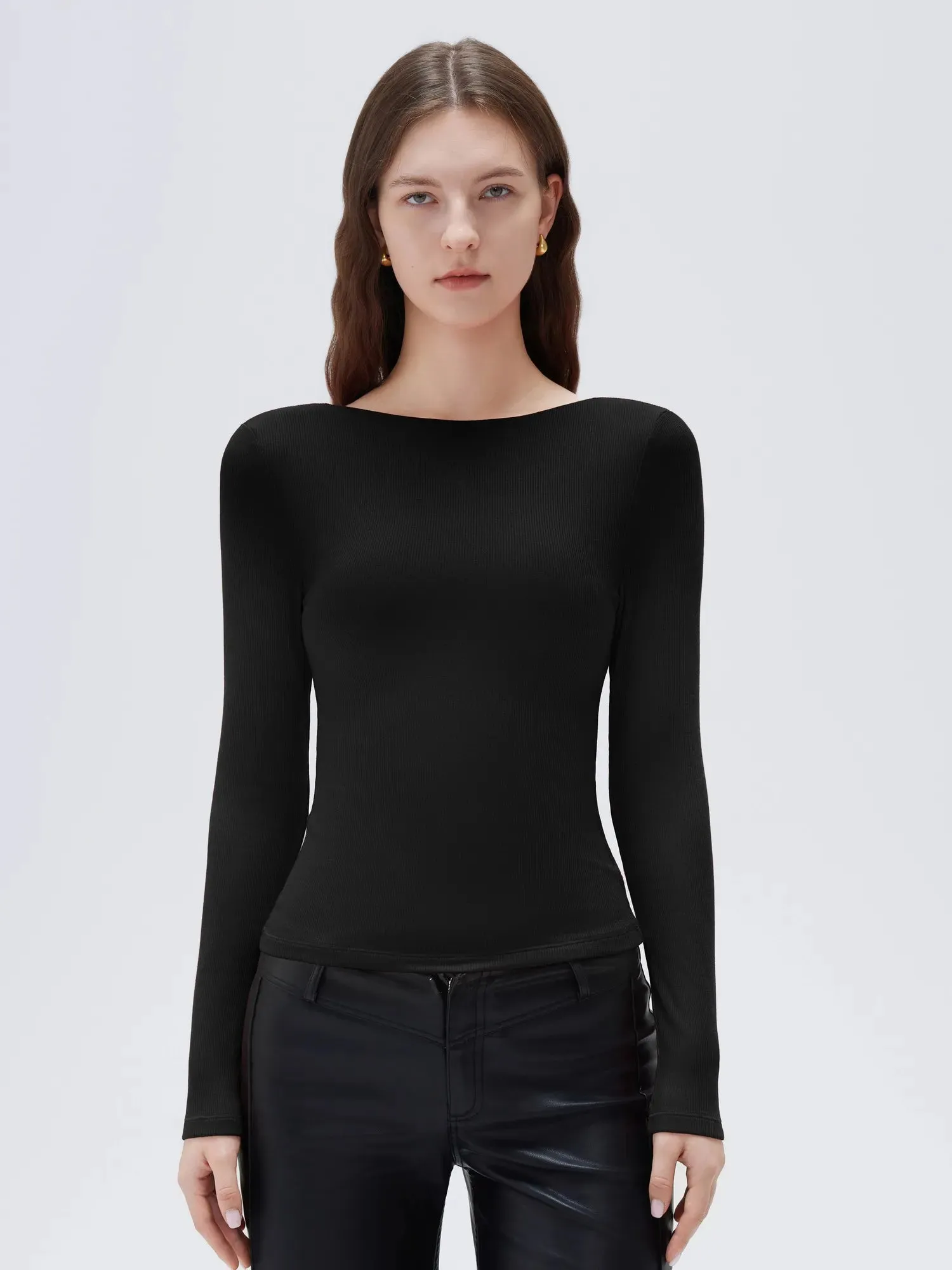 Modal Padded Backless Shirt - Long Sleeve sold by Suuksess product image thumbnail 5