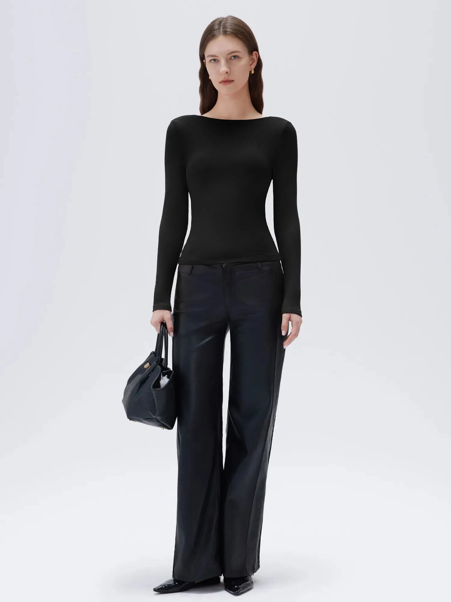 Modal Padded Backless Shirt - Long Sleeve sold by Suuksess product image thumbnail 2