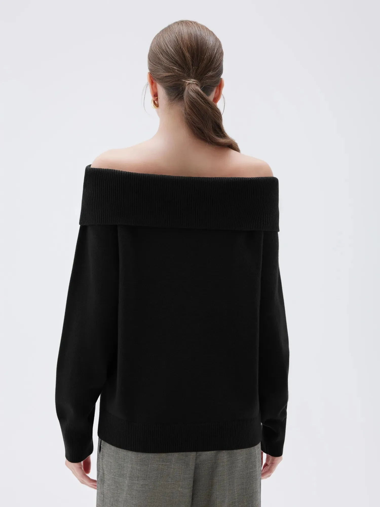 Cashmere Oversized Off Shoulder Sweater sold by Suuksess product image thumbnail 4