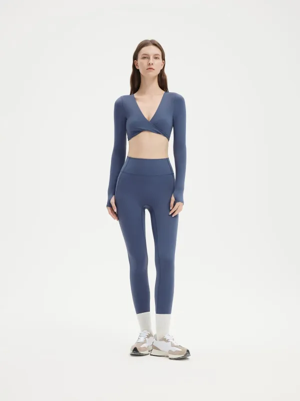 Twist V Crop Top Workout Set sold by Suuksess