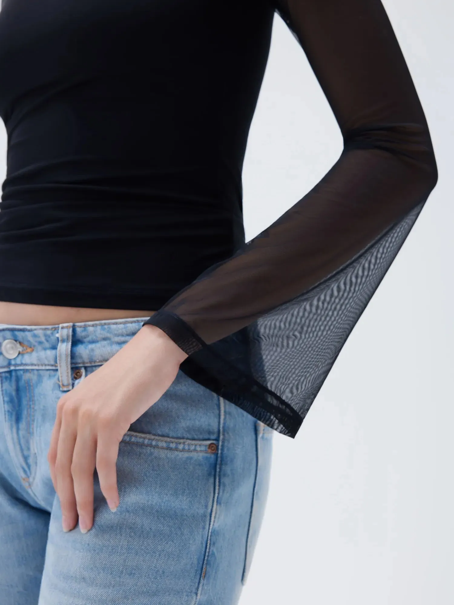 Mesh Boat Neck Shirt - Bell Long Sleeve sold by Suuksess product image thumbnail 4