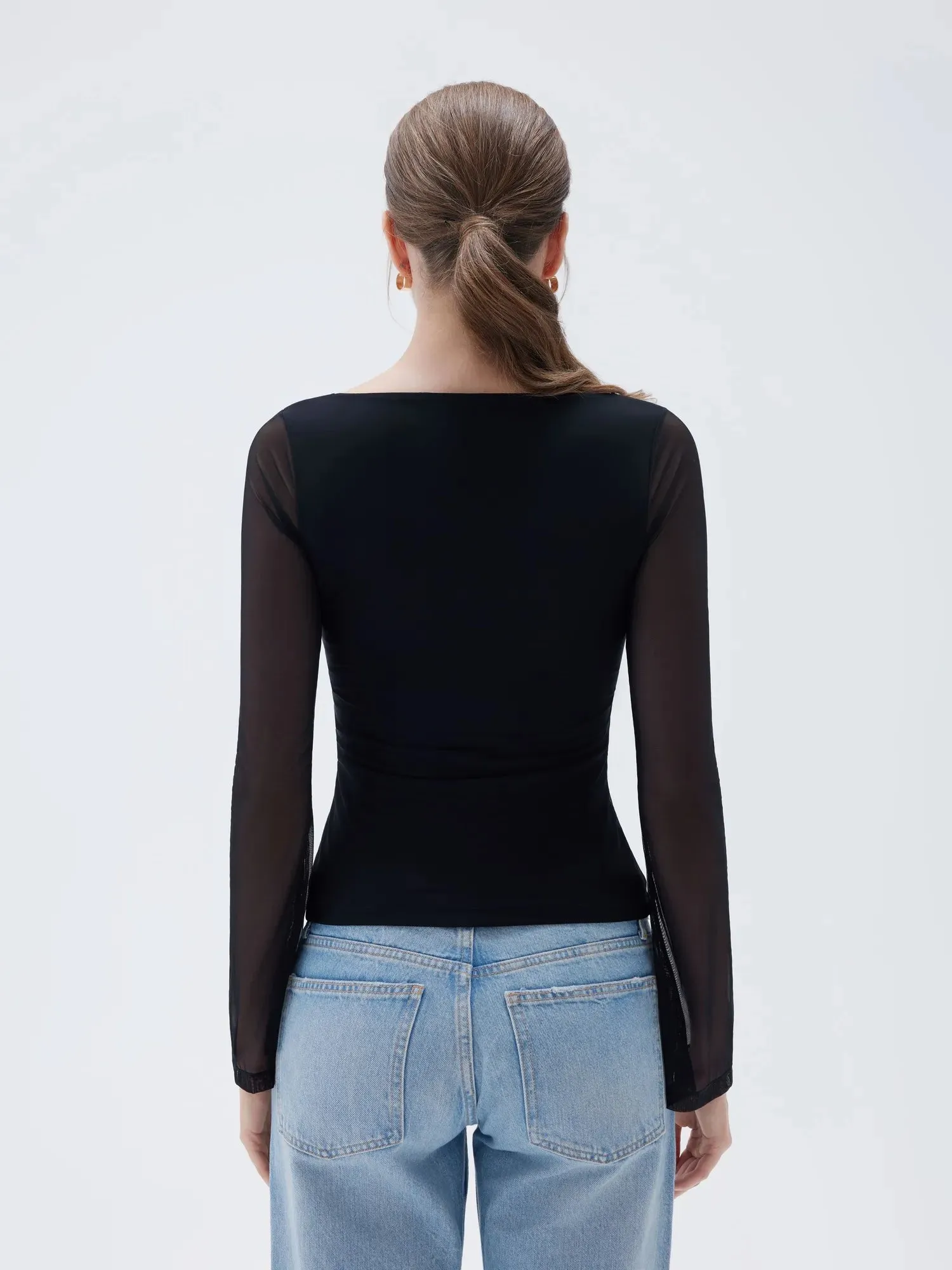 Mesh Boat Neck Shirt - Bell Long Sleeve sold by Suuksess product image thumbnail 2