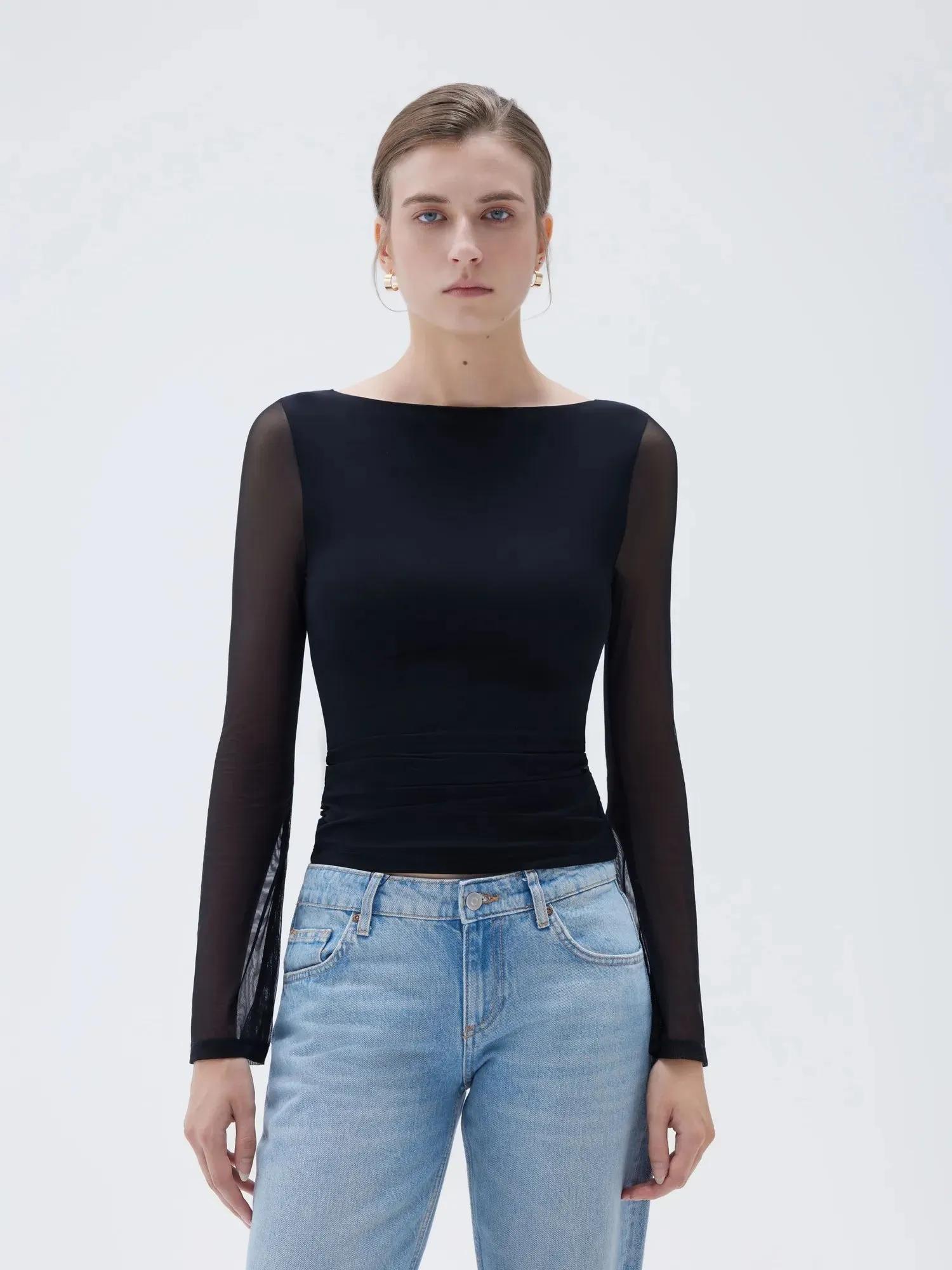 Mesh Boat Neck Shirt - Bell Long Sleeve sold by Suuksess product image thumbnail 3