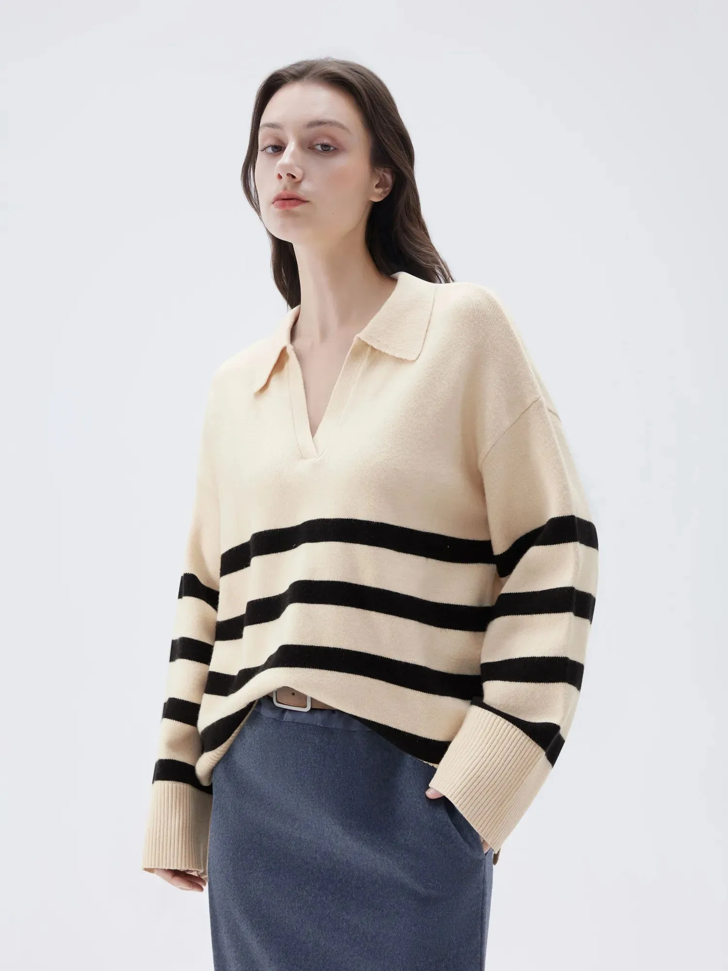 Cashmere Oversized V Collar Sweater sold by Suuksess product image thumbnail 3