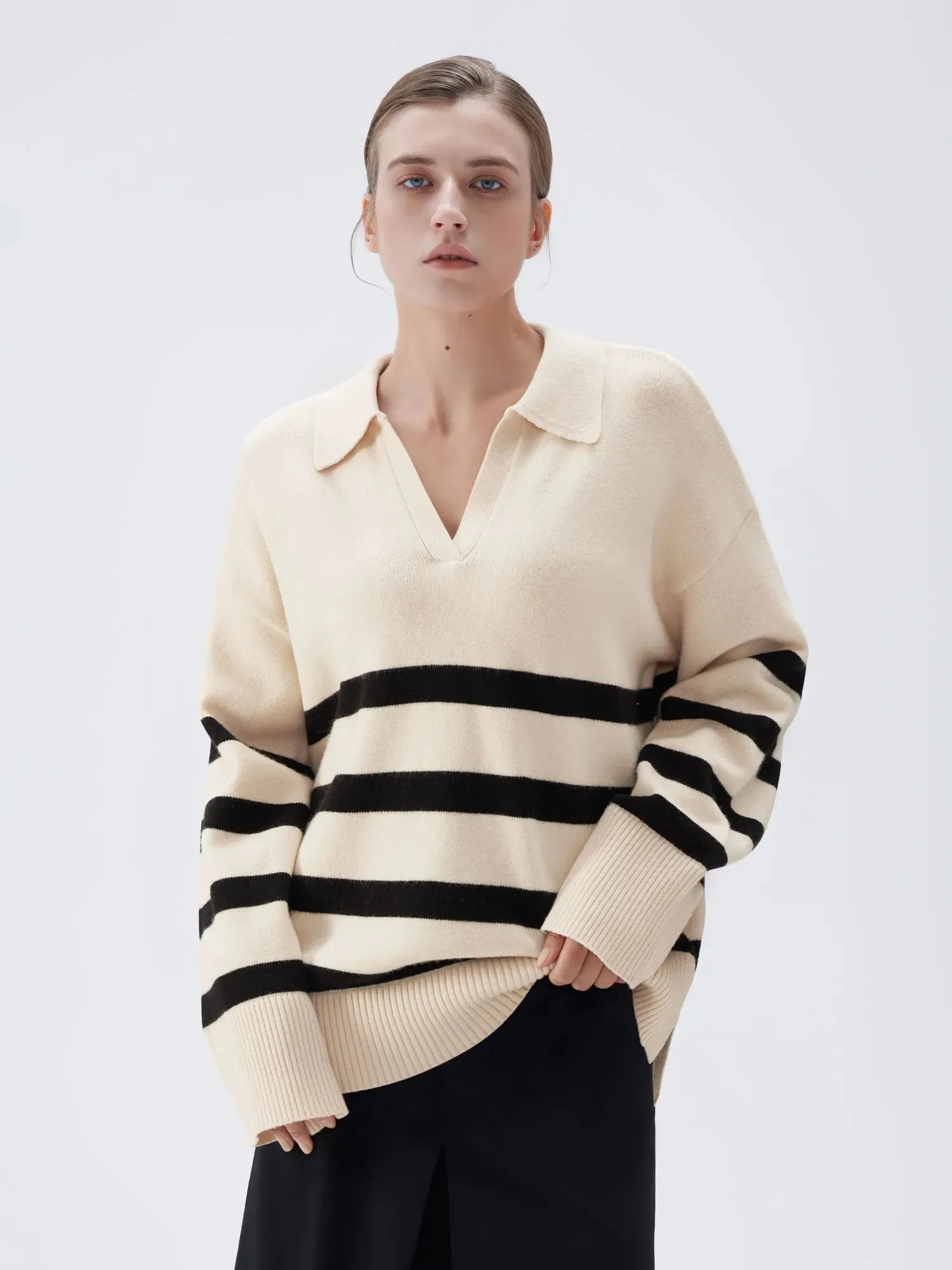 Cashmere Oversized V Collar Sweater sold by Suuksess product image thumbnail 5
