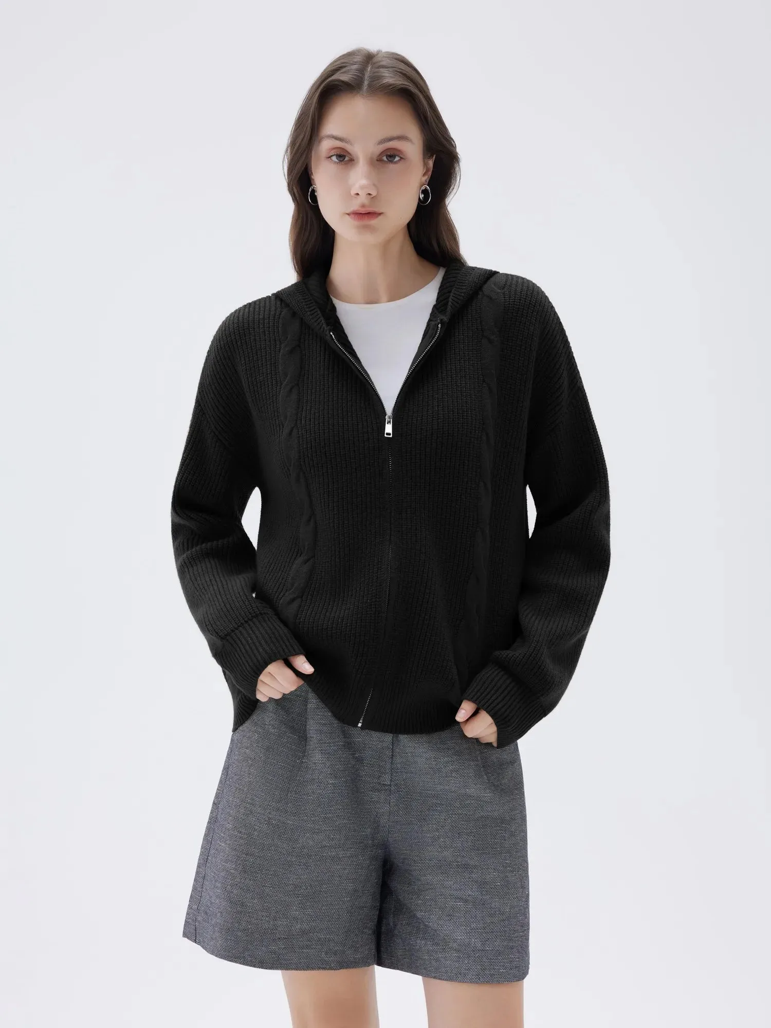 Cashmere Chunky Knit Hoodie Sweater sold by Suuksess