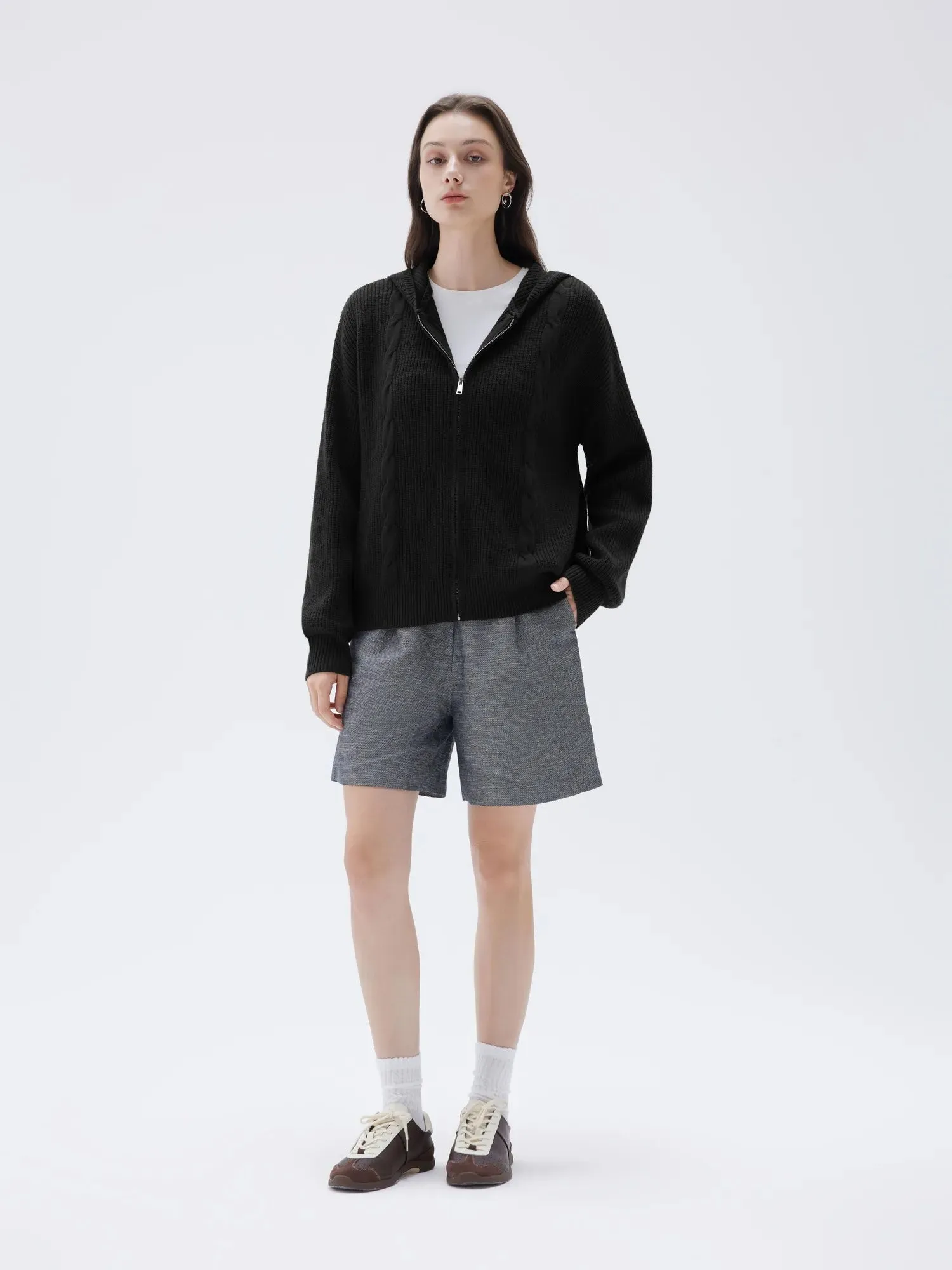 Cashmere Chunky Knit Hoodie Sweater sold by Suuksess product image thumbnail 3