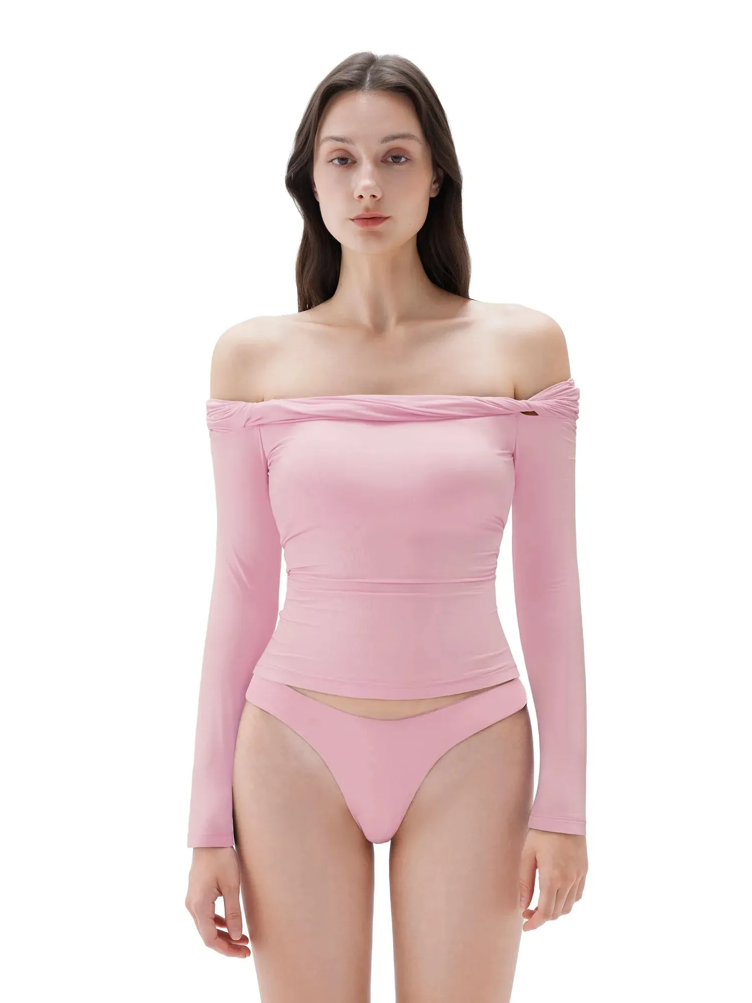 Buttery Soft Padded Off Shoulder Shirt - Long Sleeve sold by Suuksess product image thumbnail 4