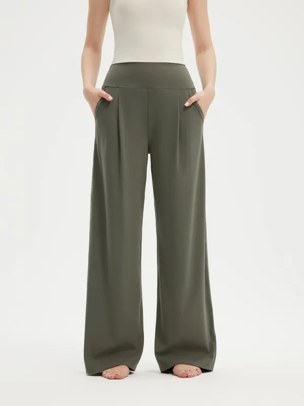 High Waisted Wide Leg Pockets Palazzo Pants sold by Suuksess
