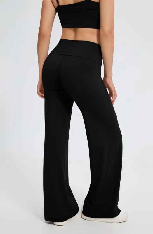 High Waisted Wide Leg Yoga Pants sold by Suuksess
