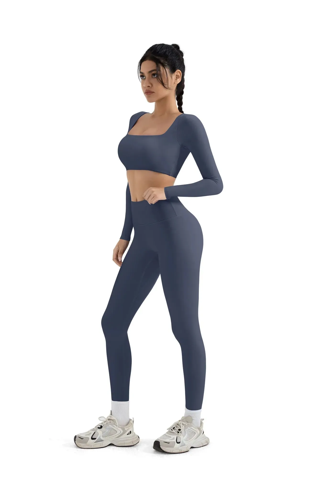 Square Neck Long Sleeve Workout Set sold by Suuksess product image thumbnail 4