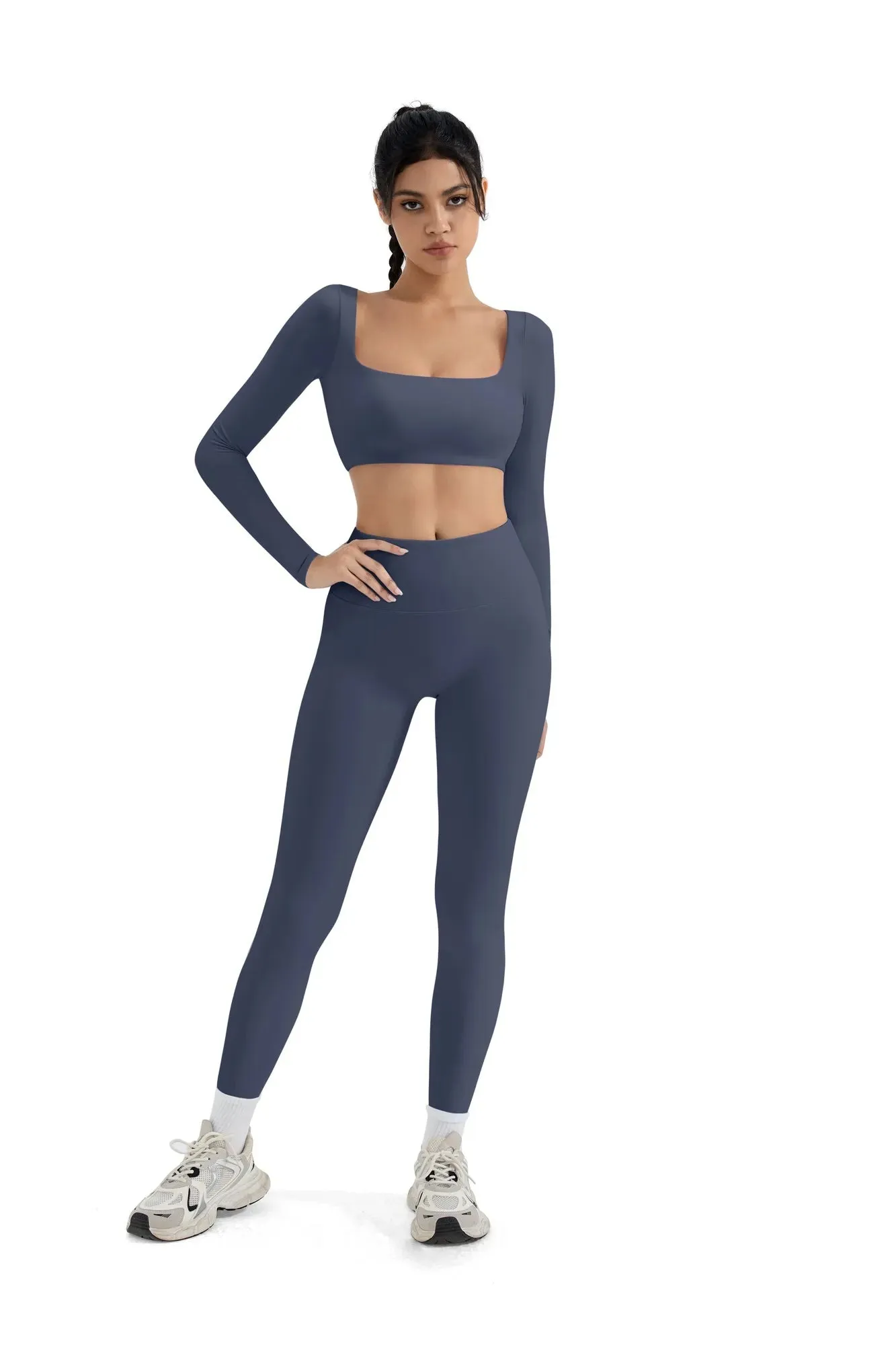 Square Neck Long Sleeve Workout Set sold by Suuksess product image thumbnail 2