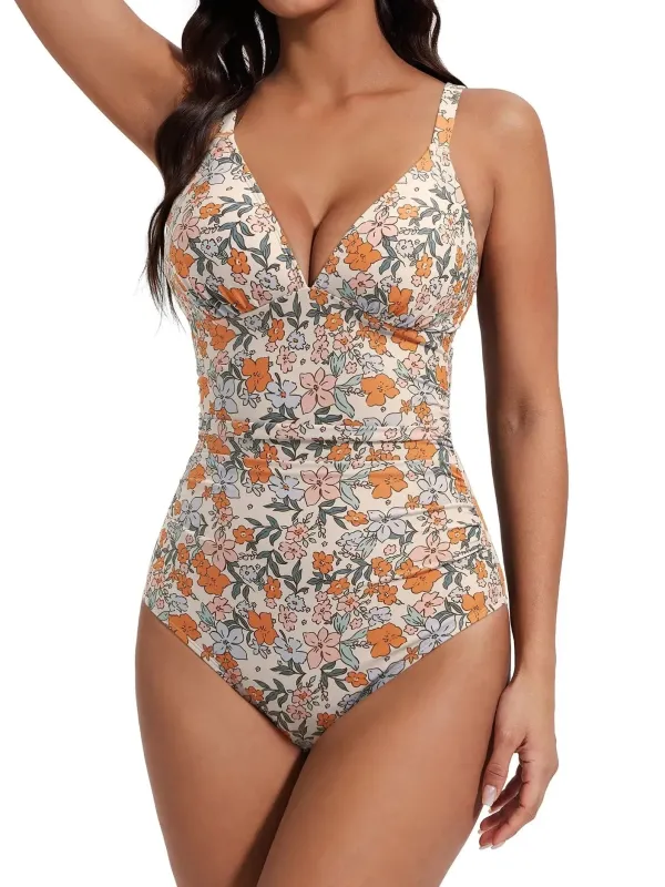 SUUKSESS Women Tummy Control One Piece Swimsuit Sexy V Neck Push Up Bathing Suit sold by Suuksess