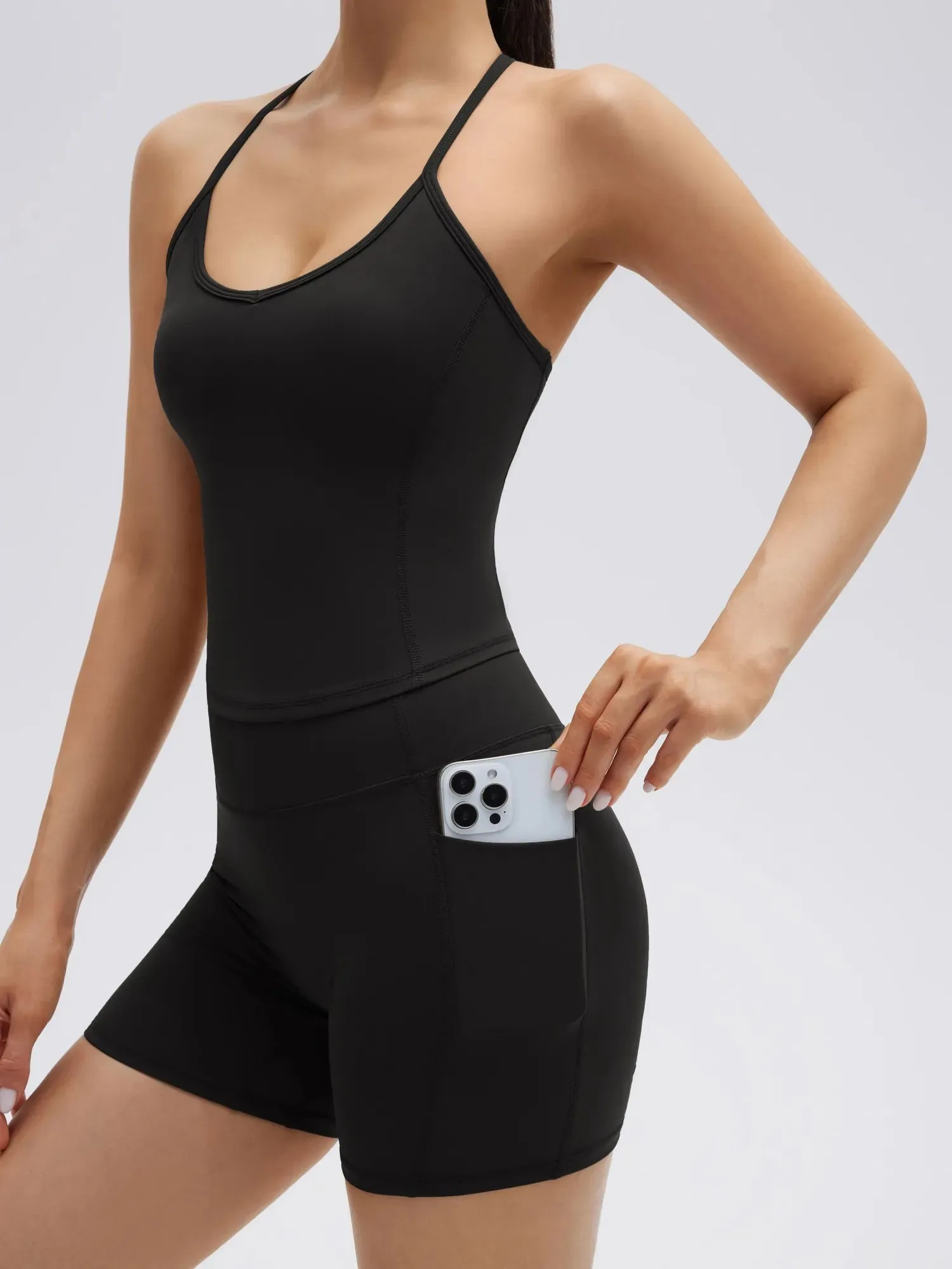 Y back strap Shorts Outfits Workout Sets sold by Suuksess product image thumbnail 2