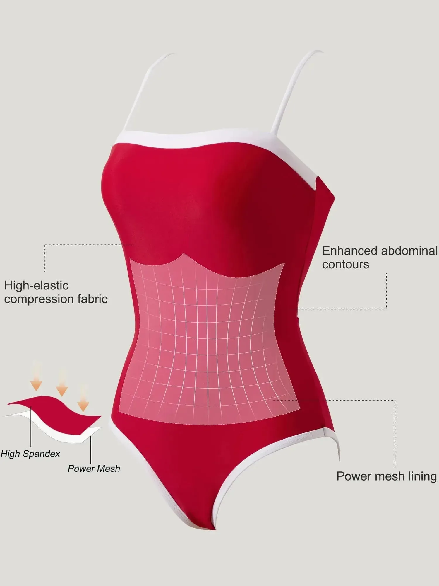 SUUKSESS Women One Piece Tummy Control Swimsuit Sexy Color Block Bathing Suit sold by Suuksess product image thumbnail 4