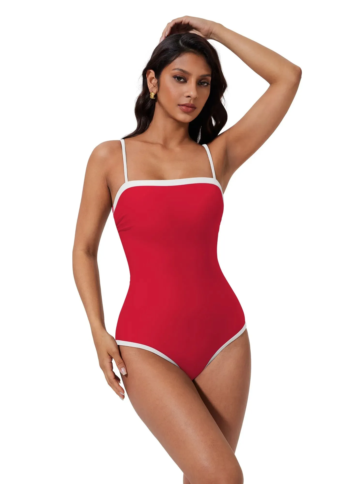 SUUKSESS Women One Piece Tummy Control Swimsuit Sexy Color Block Bathing Suit sold by Suuksess product image thumbnail 2