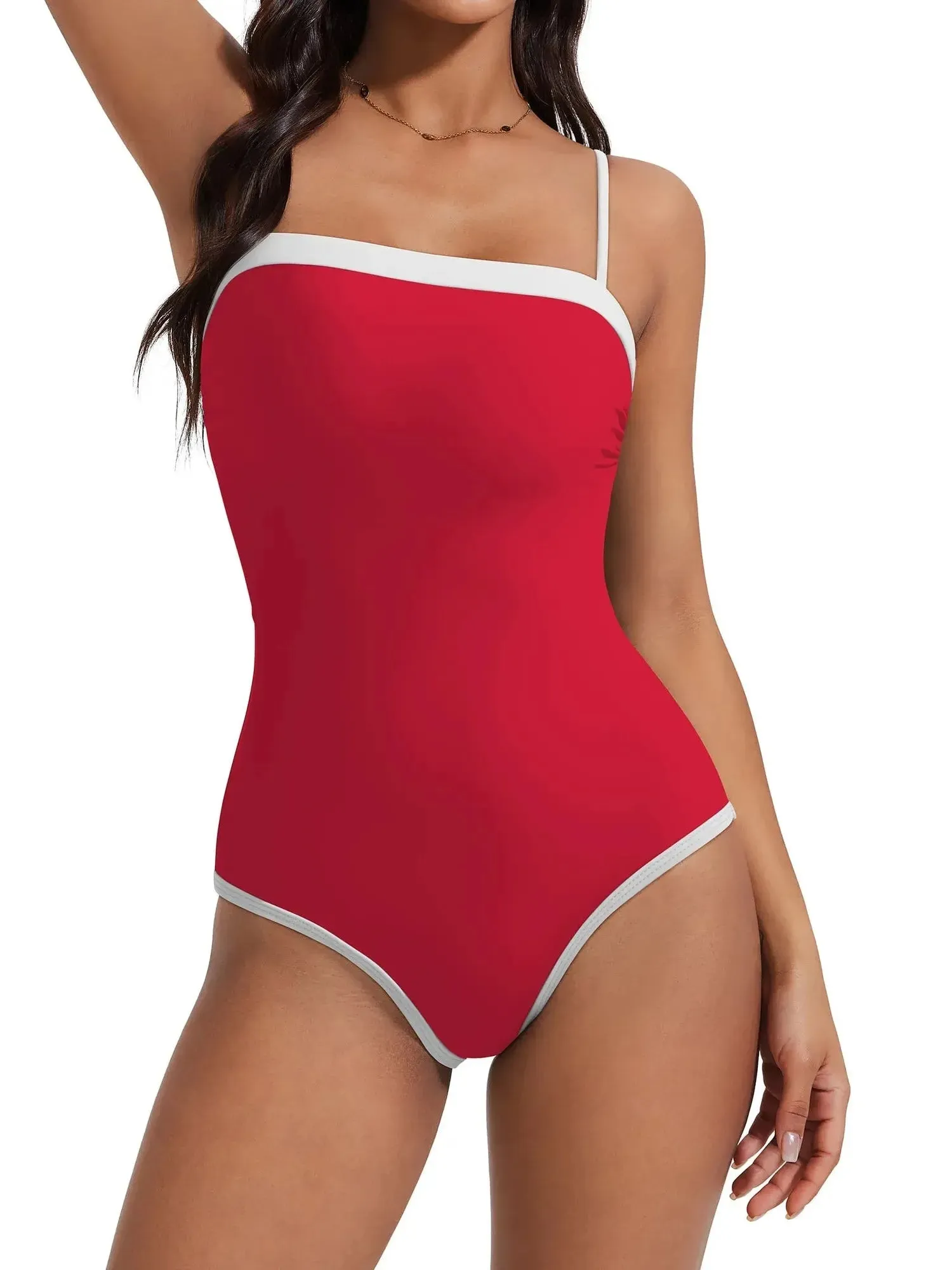 SUUKSESS Women One Piece Tummy Control Swimsuit Sexy Color Block Bathing Suit sold by Suuksess product image thumbnail 3