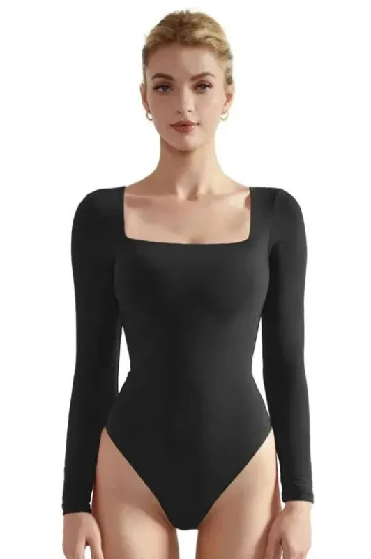 🎁 Flash Sales - Buttery Soft Square Neck Bodysuit - Long Sleeve (100% off) sold by Suuksess