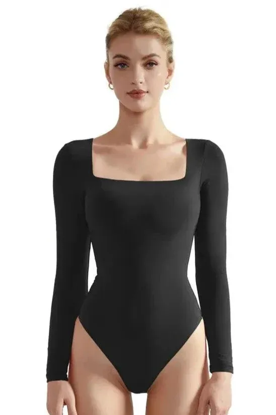 🎁 Flash Sales - Buttery Soft Square Neck Bodysuit - Long Sleeve (100% off) sold by Suuksess