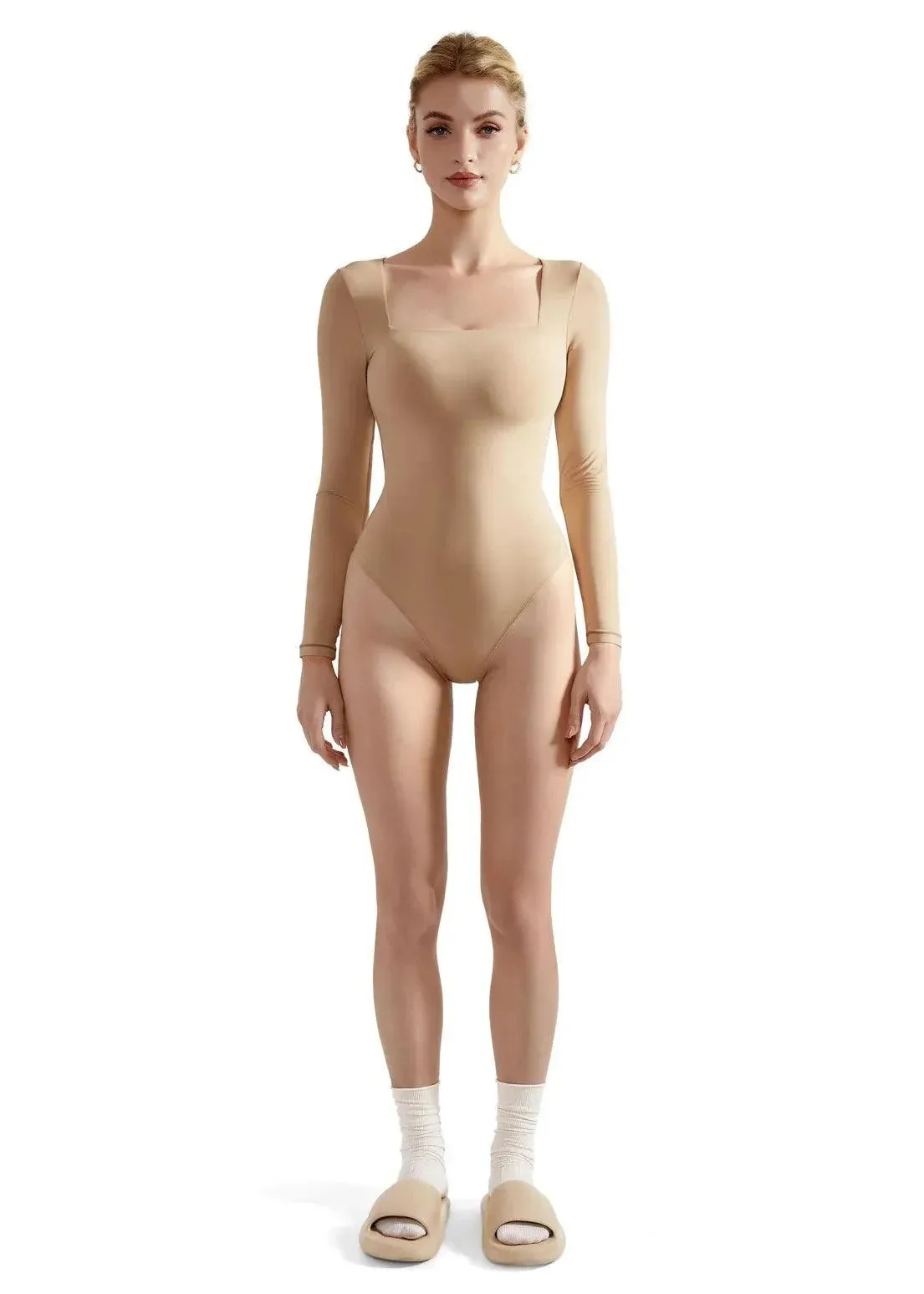 🎁 Flash Sales - Buttery Soft Square Neck Bodysuit - Long Sleeve (100% off) sold by Suuksess product image thumbnail 2