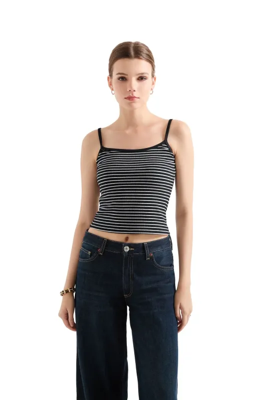🎁 Cotton Ribbed Stripe Cami Tank Top (100% off) sold by Suuksess