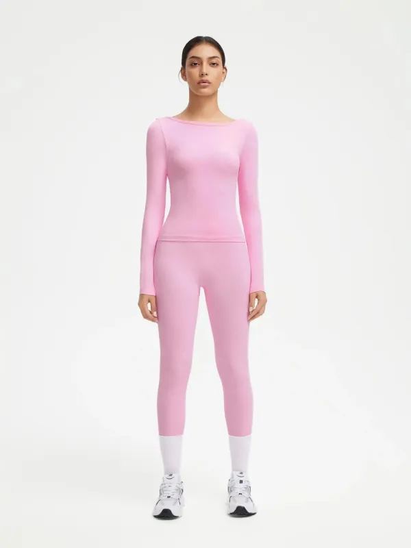 Scoop neck Seamless Leggings 2 Piece Workout Sets sold by Suuksess