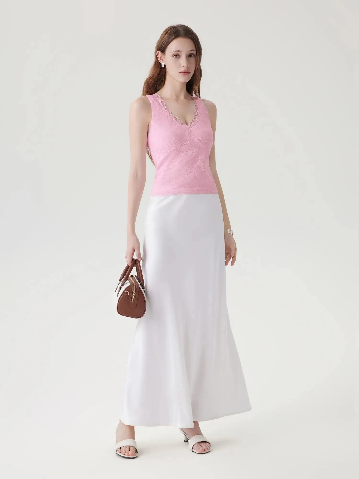 Lace Double Lined Lace V Neck Tank Top sold by Suuksess product image thumbnail 3