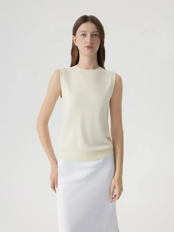 Cashmere Silk Blend Vest Sleeveless Sweater - Short Sleeve made by Suuksess