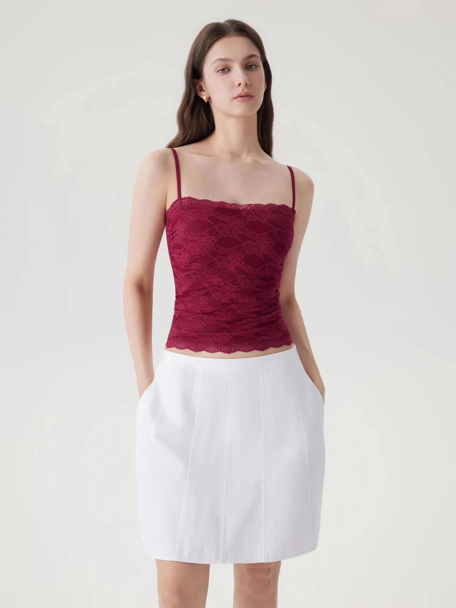 Lace Double Lined Y2K Tank Tops sold by Suuksess product image thumbnail 3