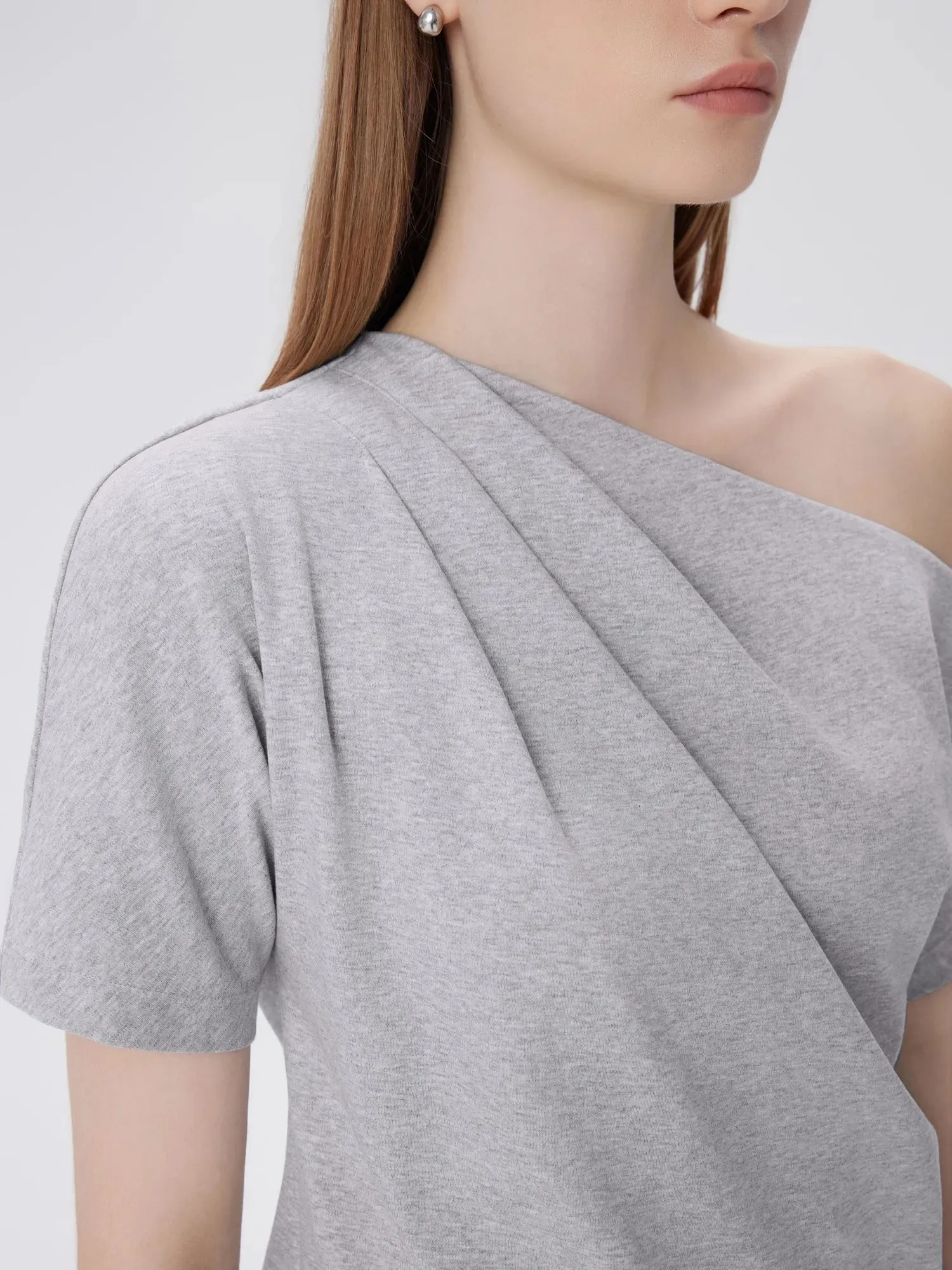Asymmetrical Off Shoulder Short Sleeve T-Shirts sold by Suuksess product image thumbnail 5