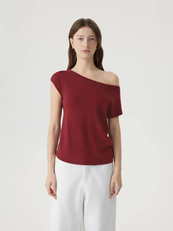 Cashmere Silk Blend Off Shoulder Tops made by Suuksess