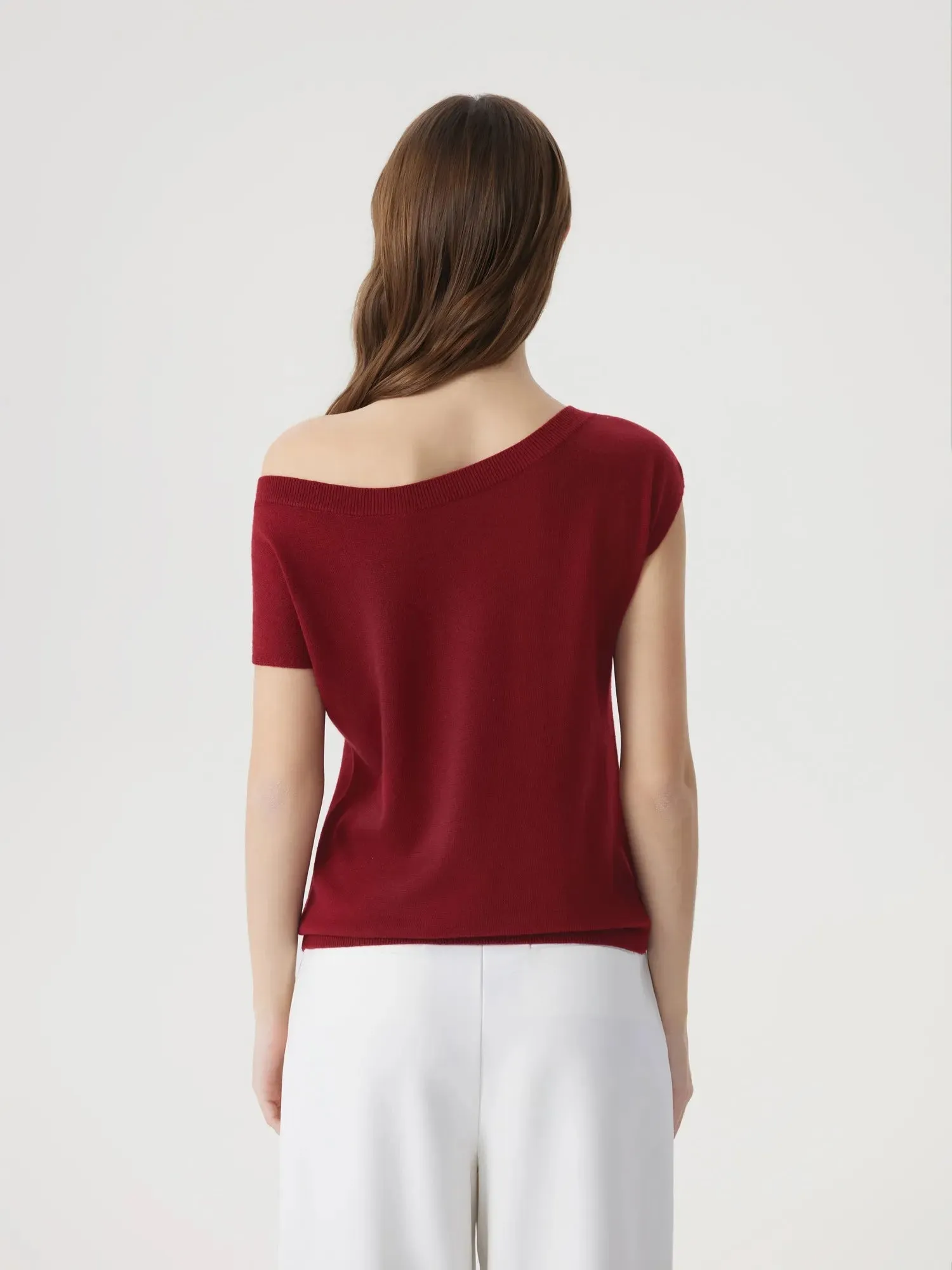 Cashmere Silk Blend Off Shoulder Tops sold by Suuksess product image thumbnail 5
