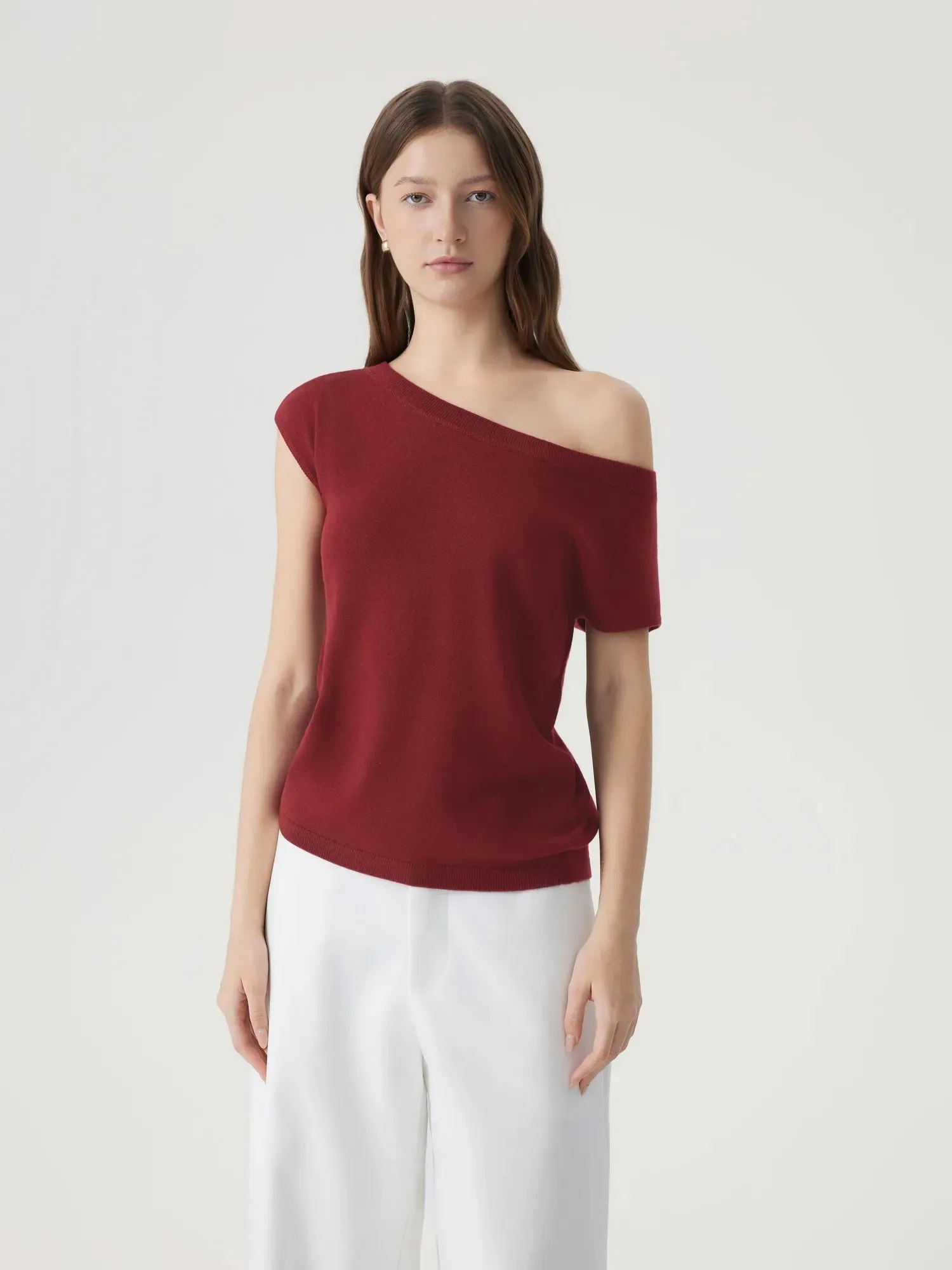 Cashmere Silk Blend Off Shoulder Tops sold by Suuksess product image thumbnail 3