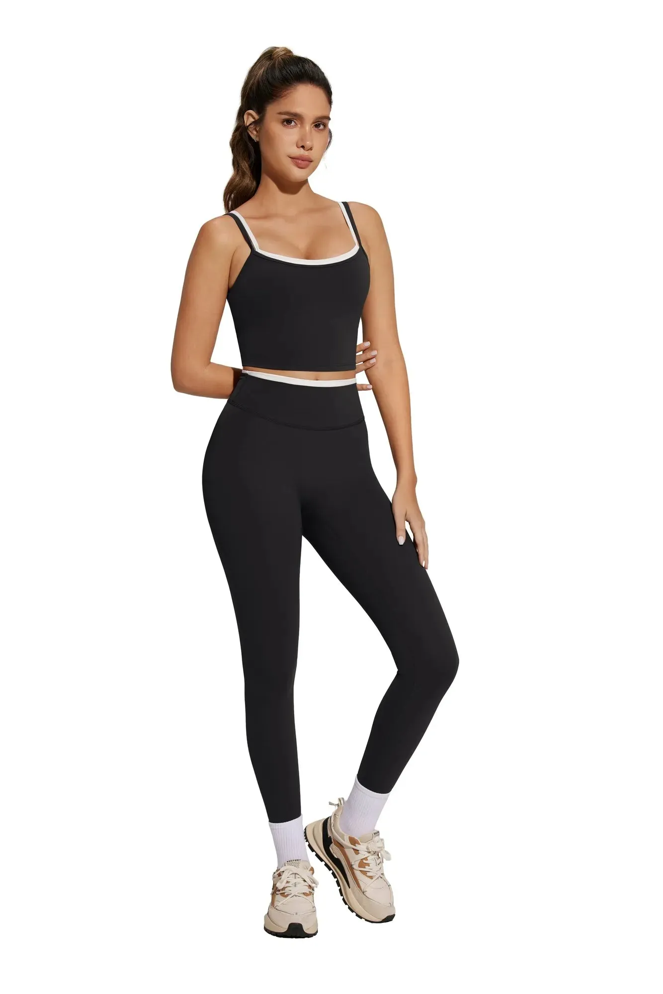 Padded Crop Camis Leggings Workout Set sold by Suuksess product image thumbnail 2