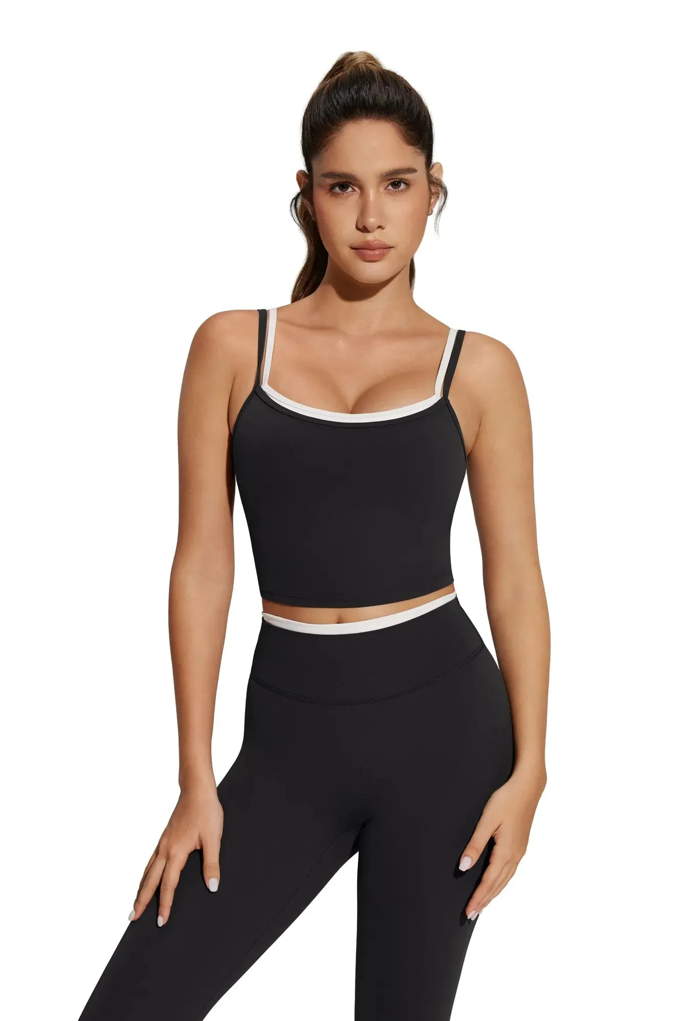 Padded Crop Camis Leggings Workout Set sold by Suuksess product image thumbnail 3