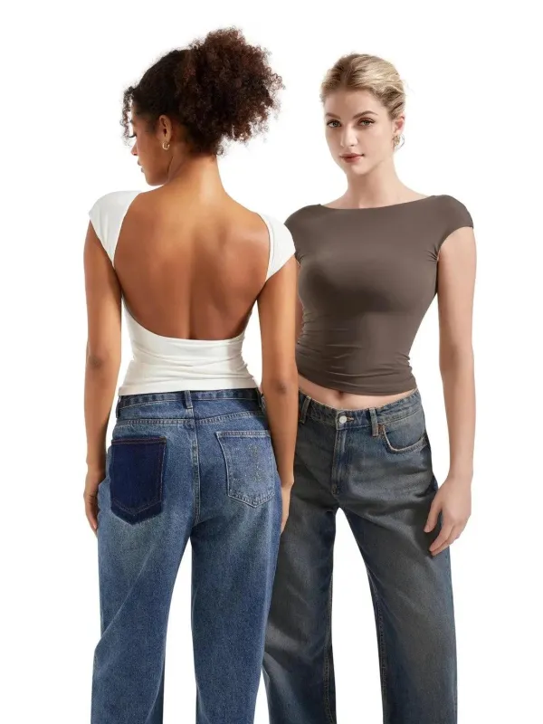 Buttery Soft Backless Shirt made by Suuksess
