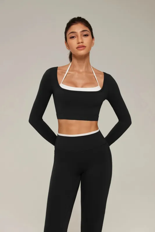 Halter Layered Two Piece Workout Set made by Suuksess