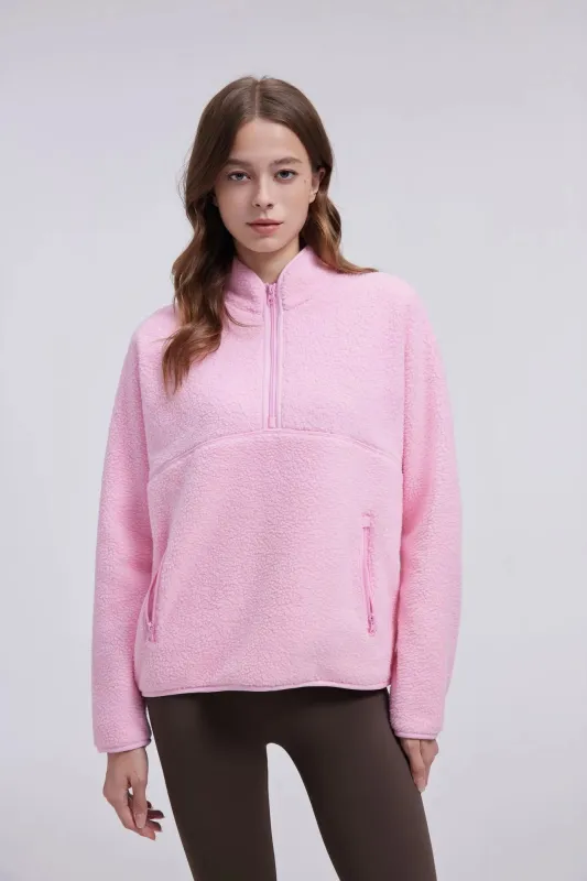 Quarter Zip Fleece Fuzzy Sherpa Jacket made by Suuksess
