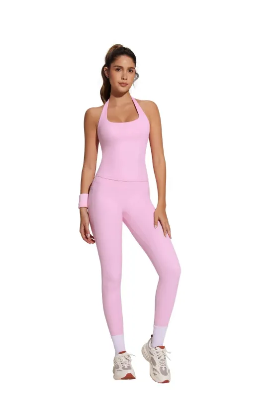 Halter Neck Tops Leggings Workout Set made by Suuksess