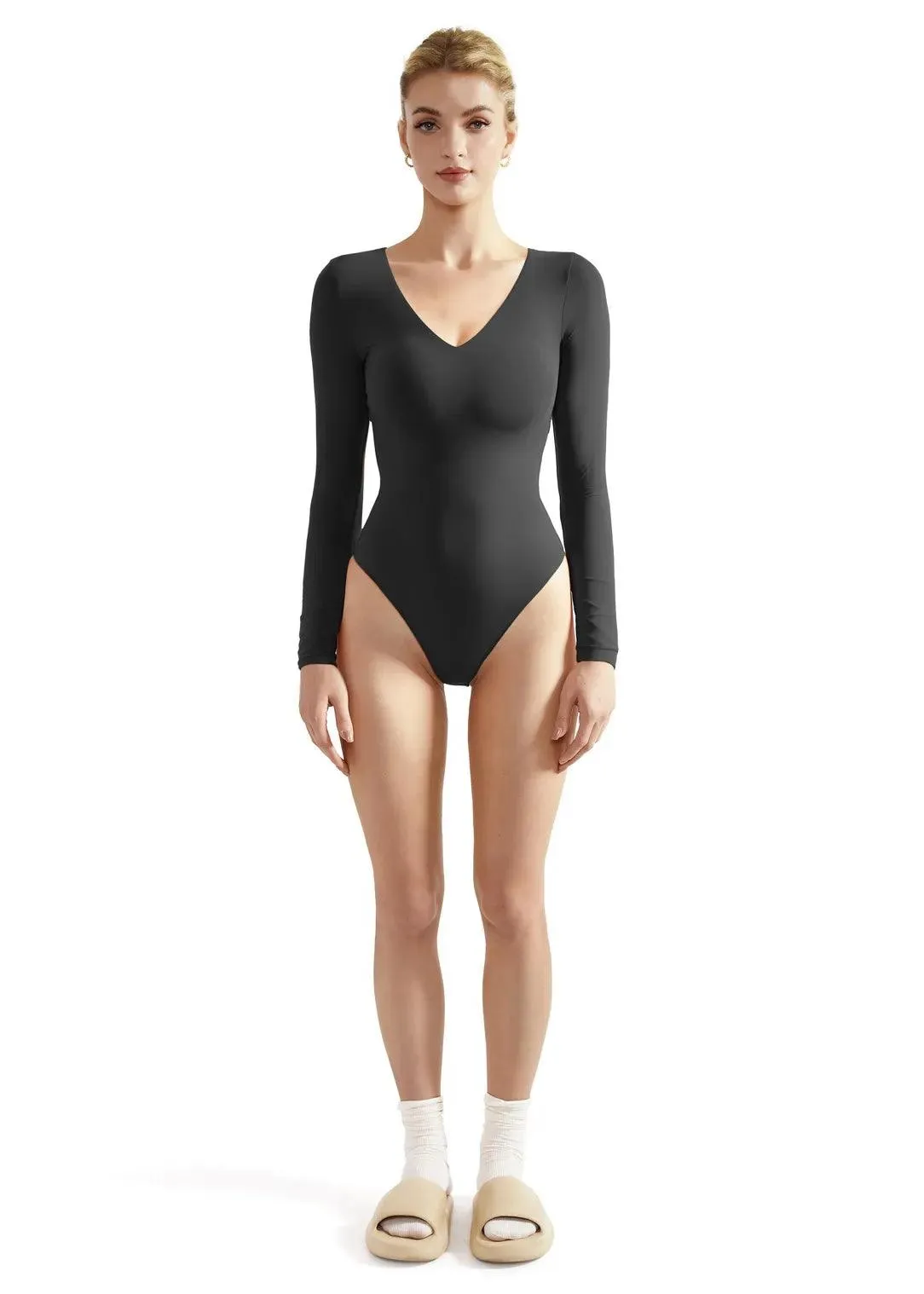 Buttery Soft V Neck Bodysuit - Long Sleeve sold by Suuksess product image thumbnail 2