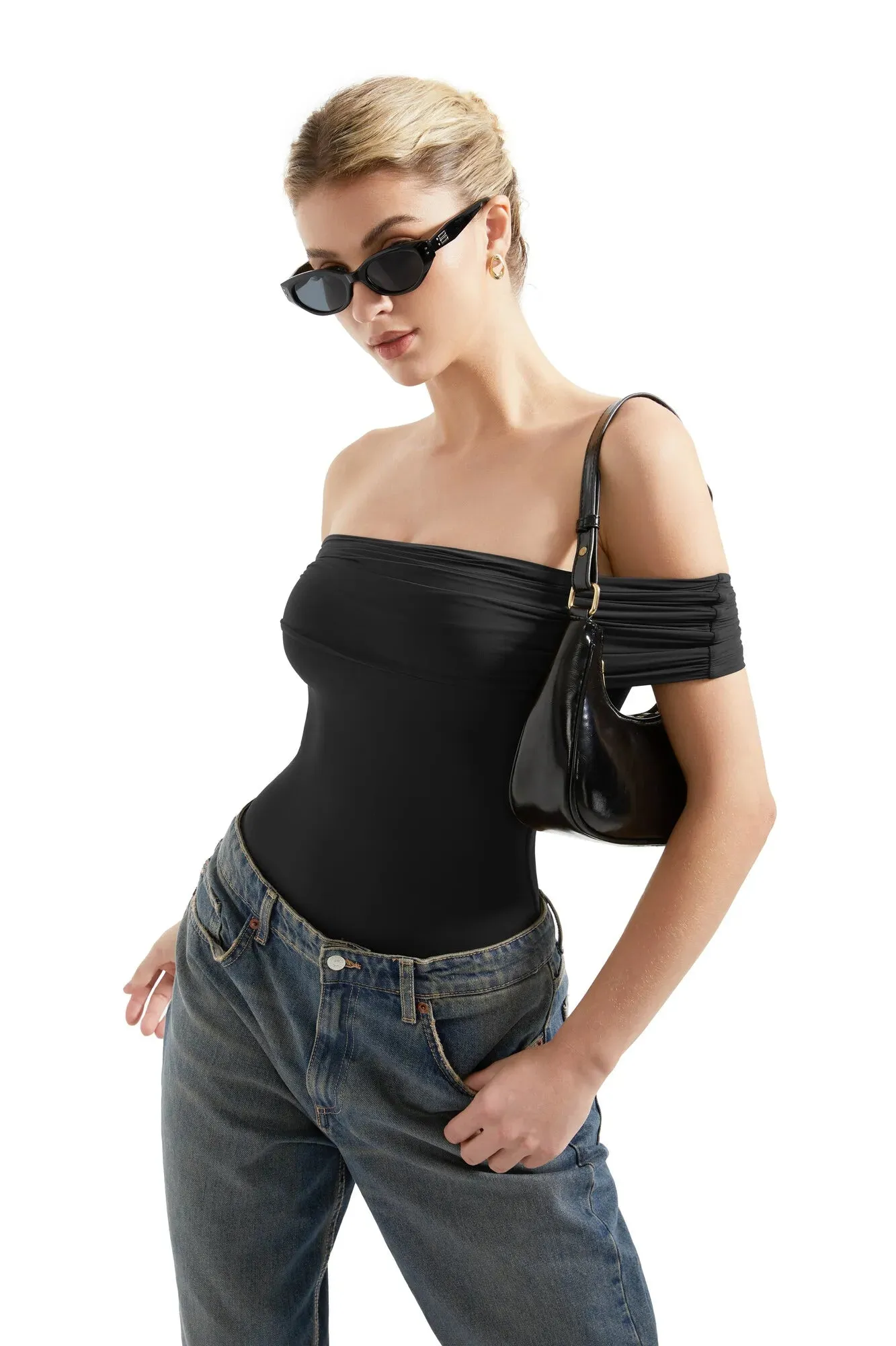 Buttery Soft Off Shoulder Bodysuit sold by Suuksess product image thumbnail 5