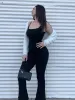 Seamless Ribbed Flare Jumpsuit sold by Suuksess
