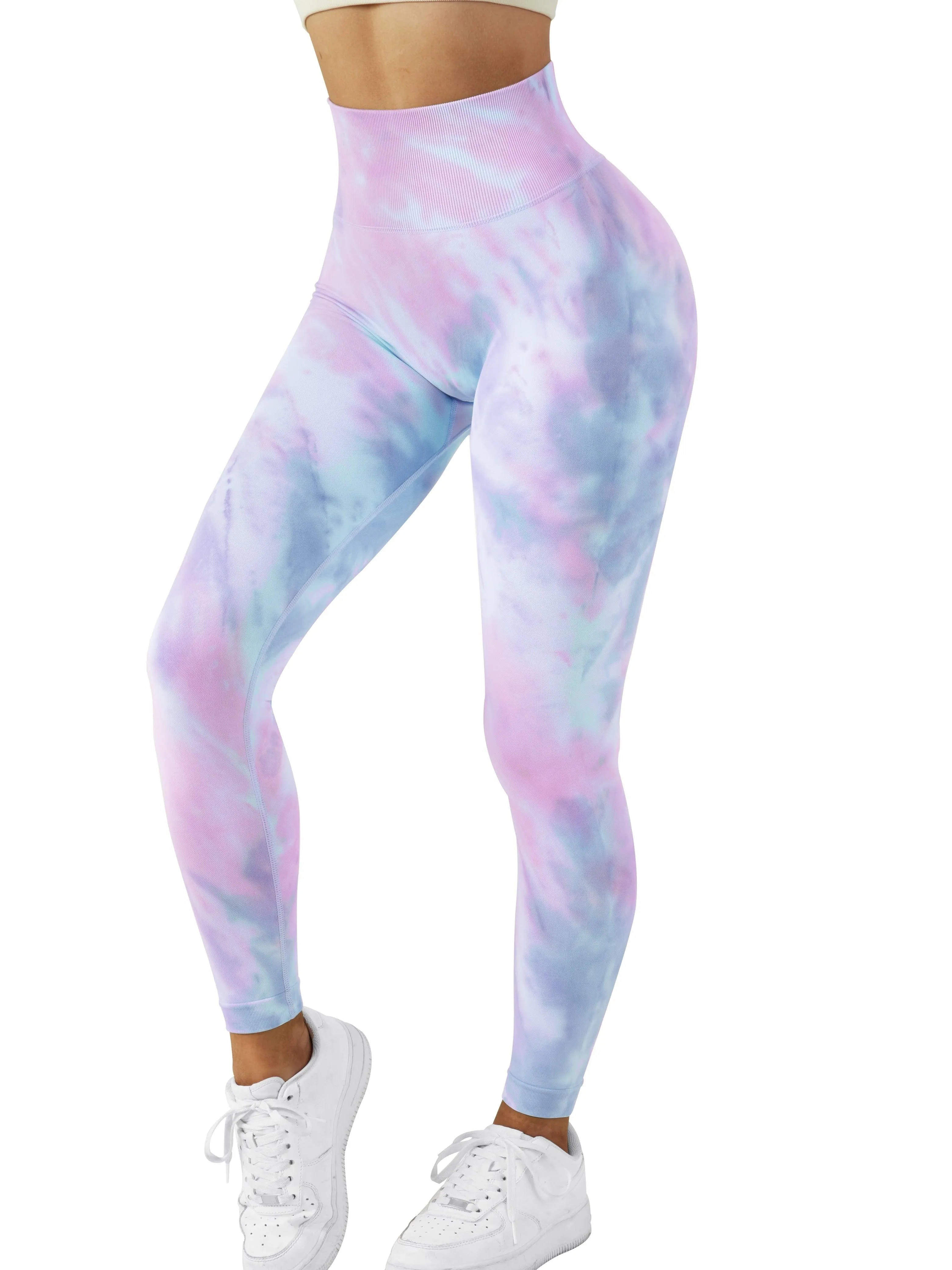 Tie Dye Printed Seamless Scrunch Leggings sold by Suuksess product image thumbnail 3